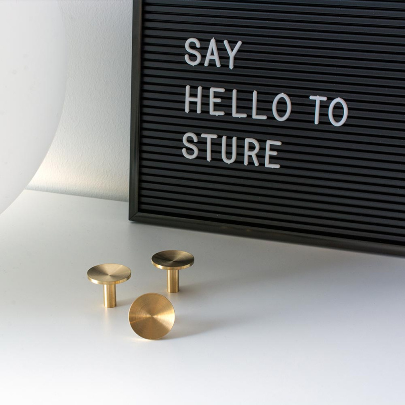 Knob Sture - 28mm - Brushed untreated brass