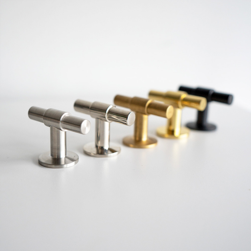 Knob T Uniform - Brushed untreated brass