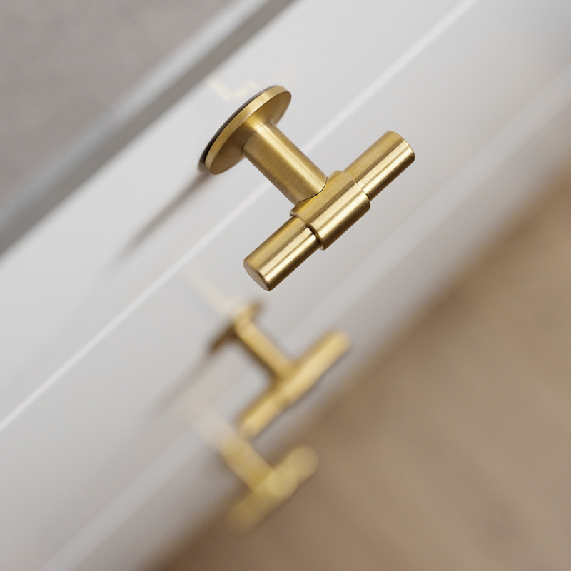 Knob T Uniform - Brushed untreated brass