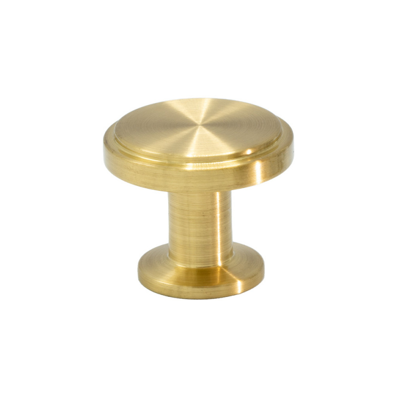 Knob Uno - 30mm - Brushed untreated brass