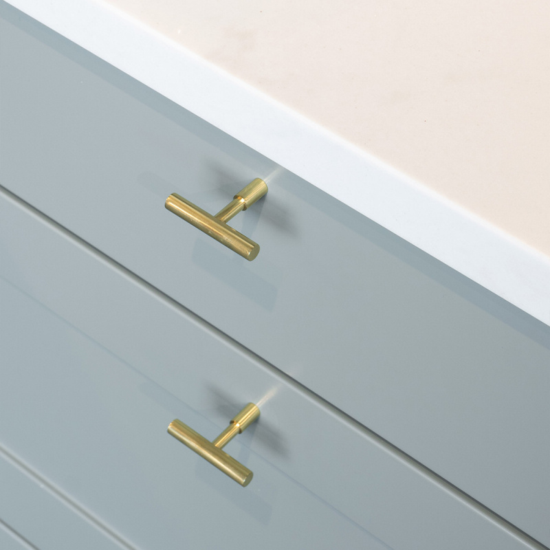 Knob T Spira - Polished brass