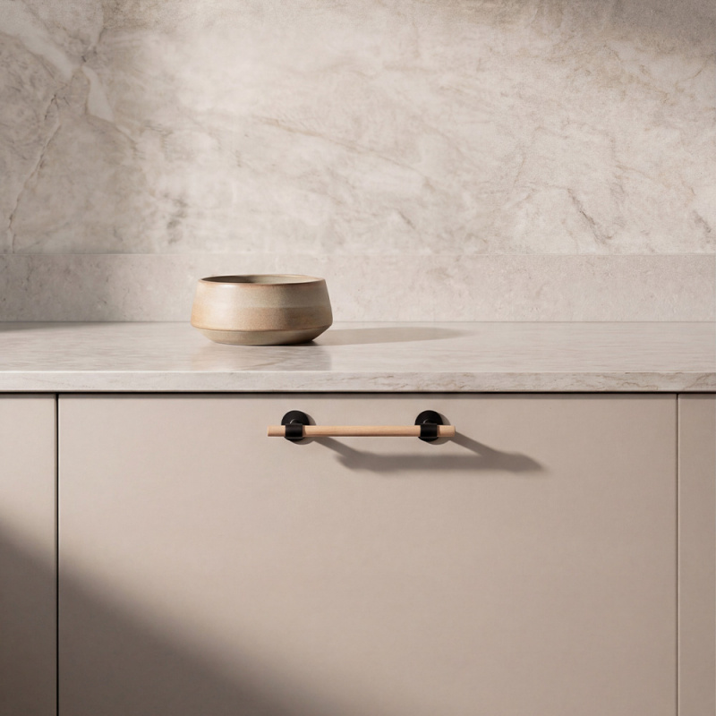 Handle Uniform - 128mm - Oak/Matte black