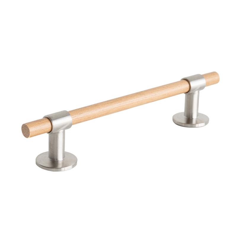 Handle Uniform - 128mm - Oak/Brushed stainless steel