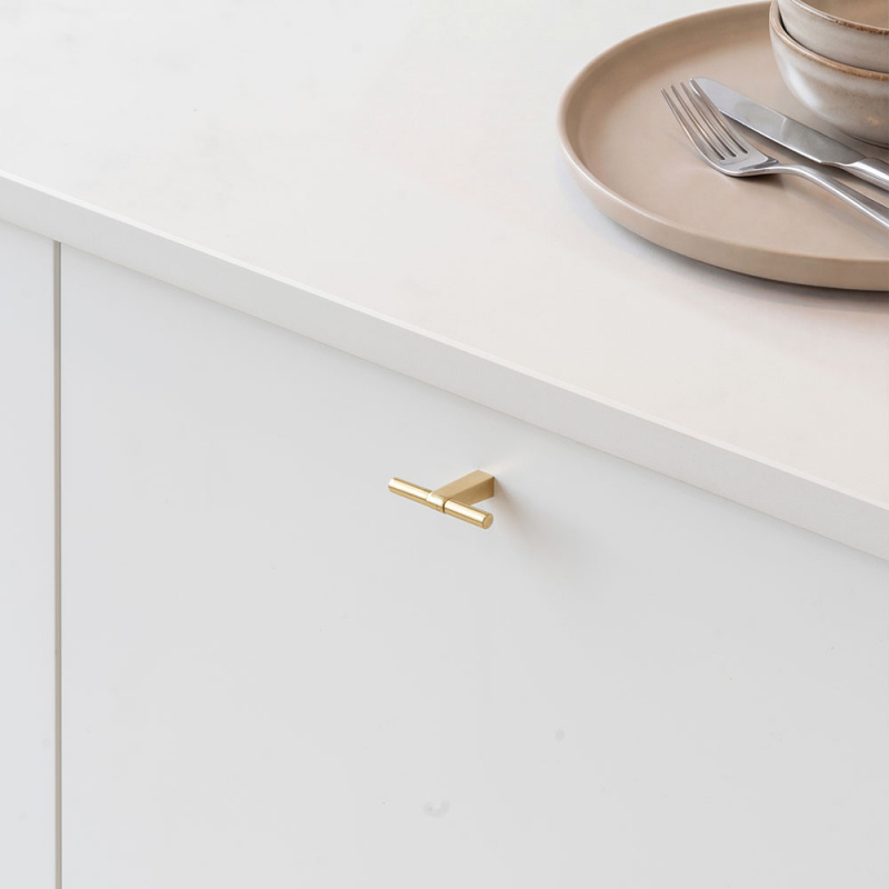 Knob T Petit - Polished brass