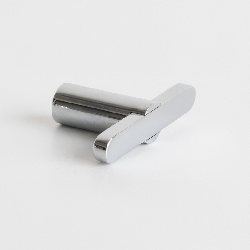 Knob T Flow - Polished chrome