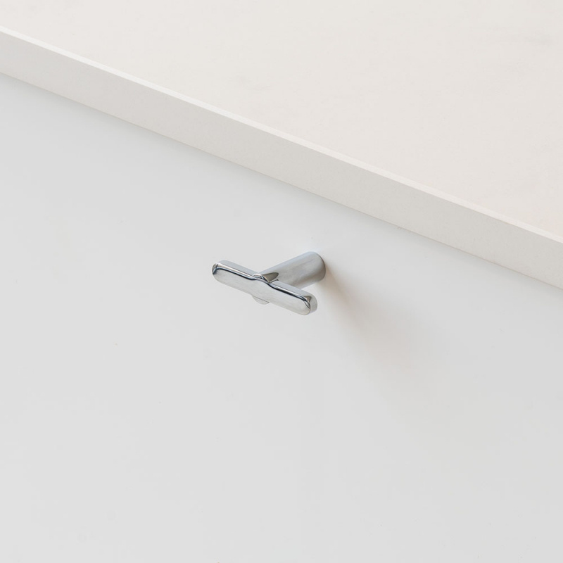 Knob T Flow - Polished chrome