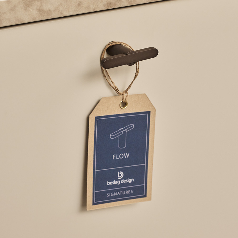 Knob T Flow - Burnished brass