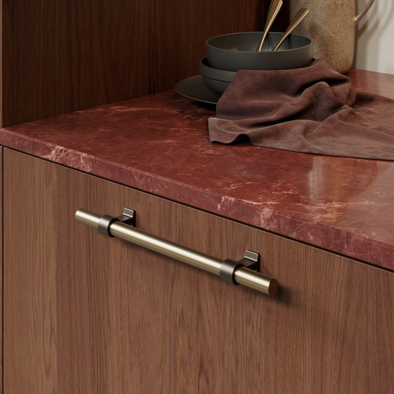 Handle Bond - 160mm - Antique brown/brushed brass