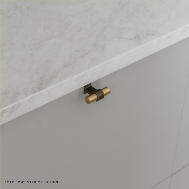 Knob T Bond - Antique brown/brushed brass