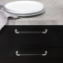 Handle Lounge - 160mm - Stainless Steel/Black leather