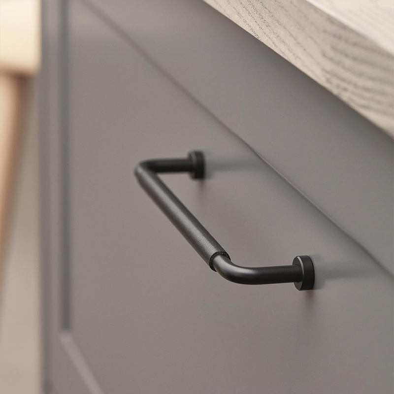 Handle Lounge - 160mm - Black/Black leather