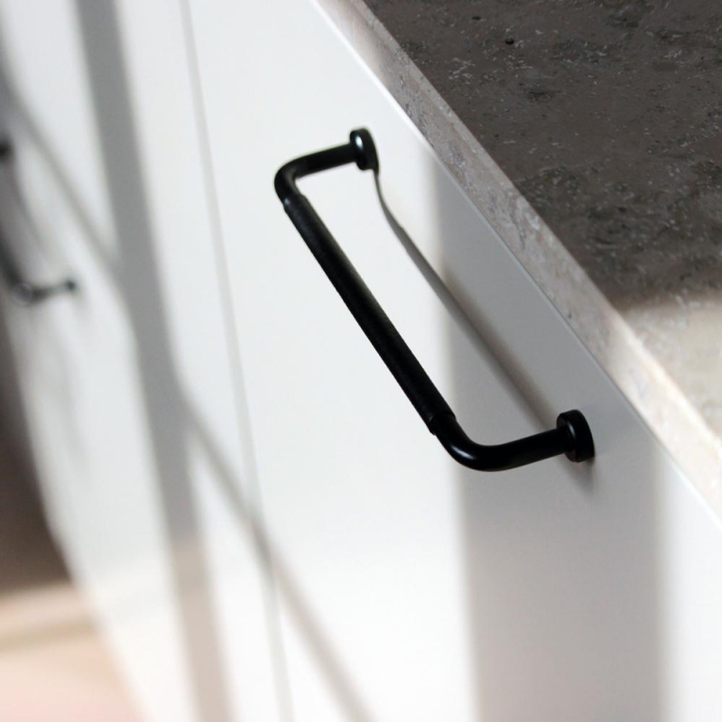 Handle Lounge - 160mm - Black/Black leather