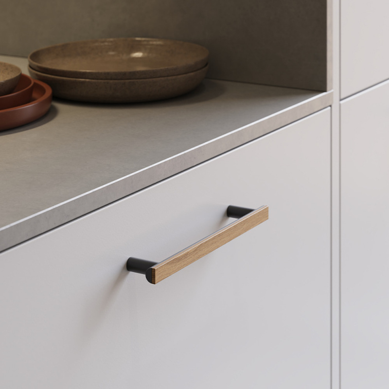 Handle Bis - 160mm - Oak/Black