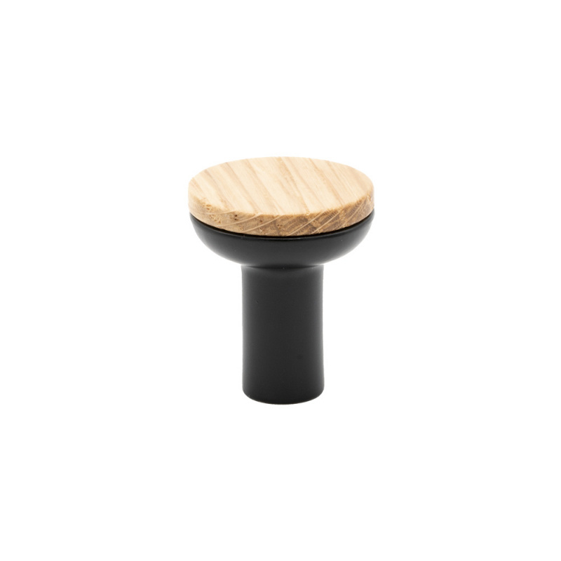 Knob Bis - 24mm - Oak/Black