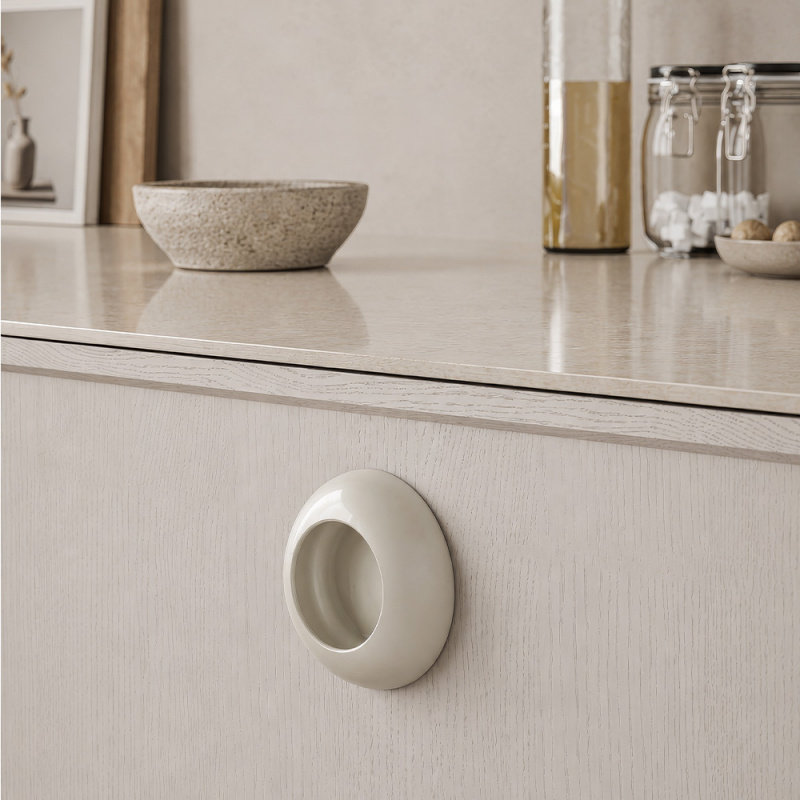 Handle Cup - Glossy dusty creme