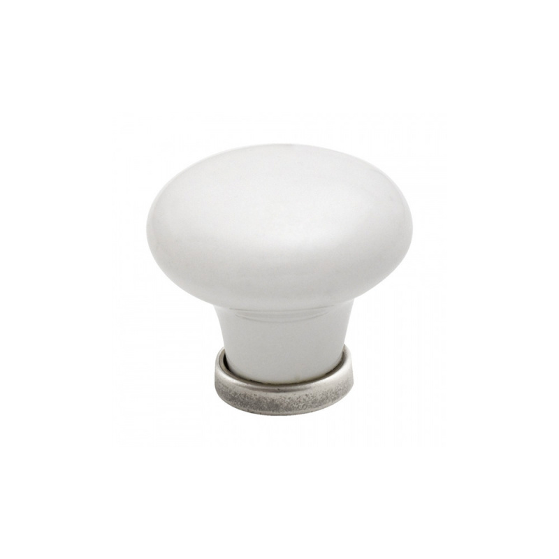Knob 24136 - 30mm - White/Tin