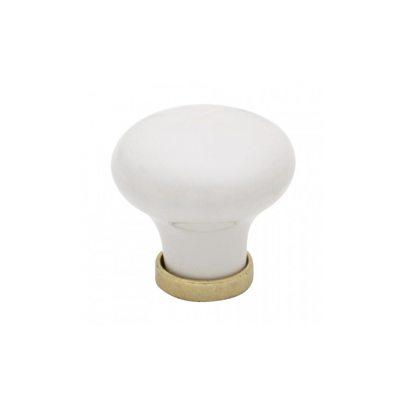 Knob 24136 - 30mm - White/Brass