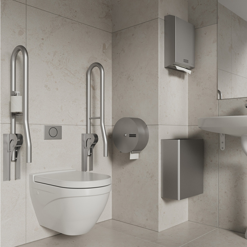 Toilet paper holder Jumbo Stay - Brushed stainless steel