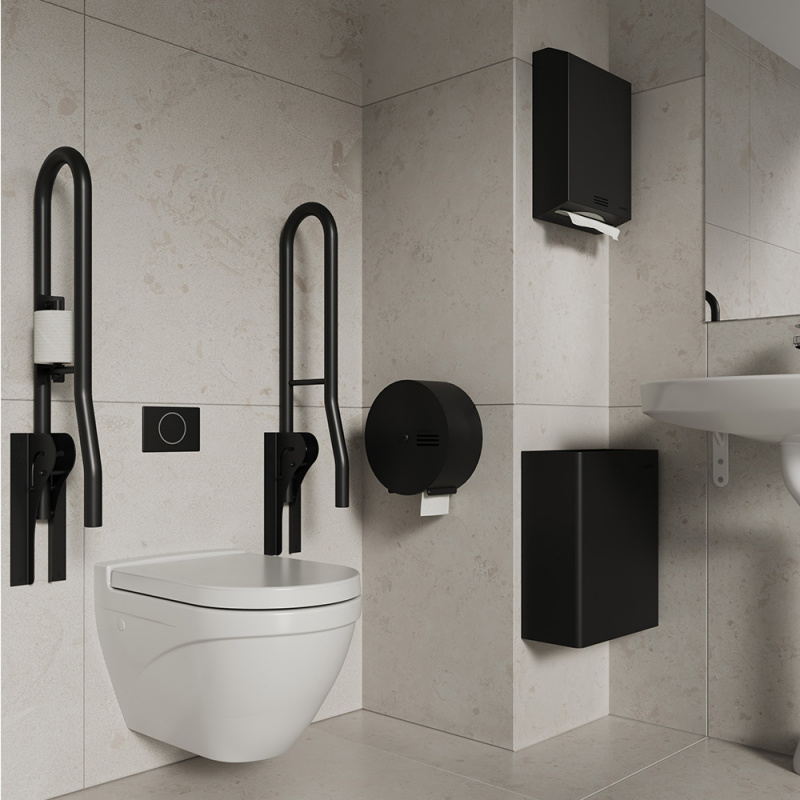 Toilet paper holder Jumbo Stay - Matt black