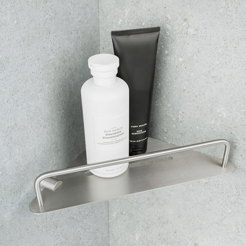 Match - Corner shelf - Brushed nickel