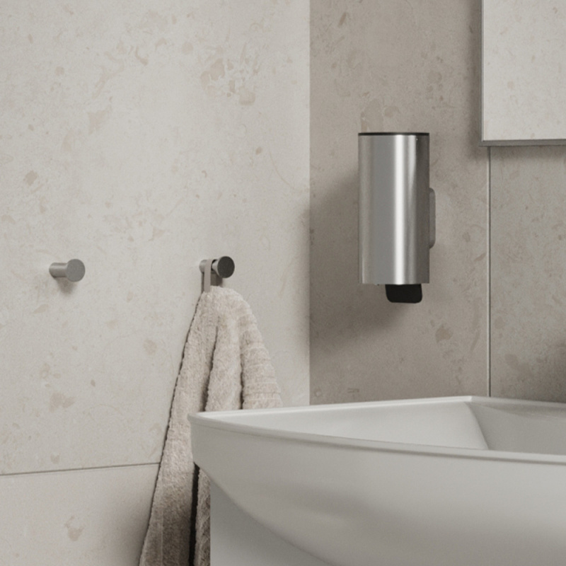 Soap Dispenser Stay - Brushed stainless steel/black