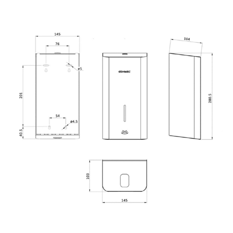 Automatic soap dispenser Stay - Brushed matte black