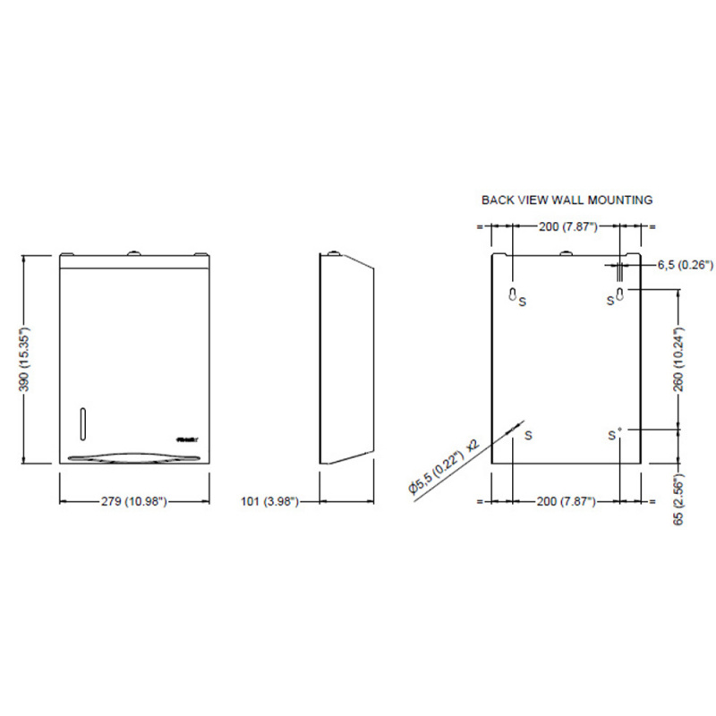 Towel dispenser Stay - Brushed stainless steel
