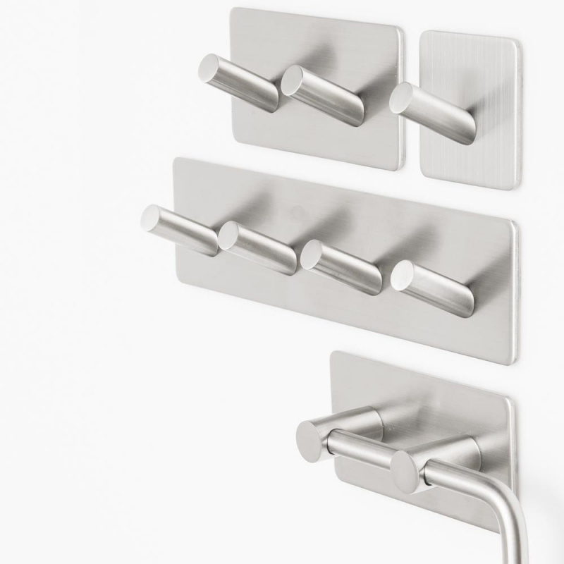 Base 200 - 2 Hook - Brushed stainless steel