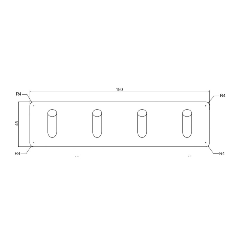 Base 200 - 4 Hook - Brass