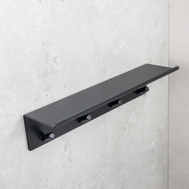 Base - Hook rail with shelf - Matt black