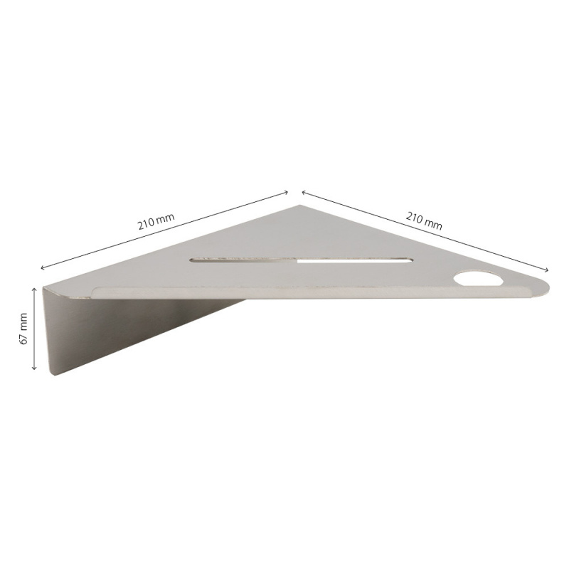 Base - Corner shelf - Brushed stainless steel