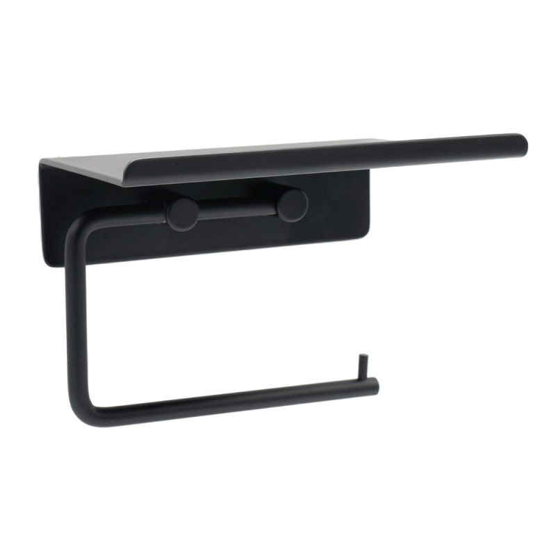 Base - Toilet paper holder with shelf - Matt black