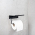 Base - Toilet paper holder with shelf - Matt black