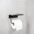 Base - Toilet paper holder with shelf - Matt black