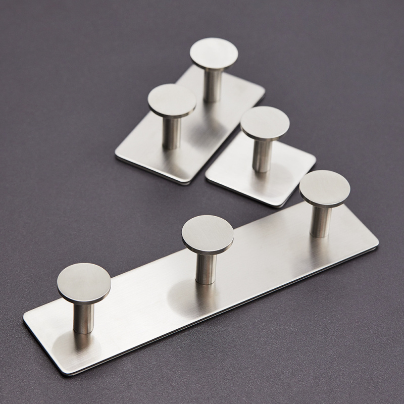 Base 210 - 2 Hook - Brushed stainless steel