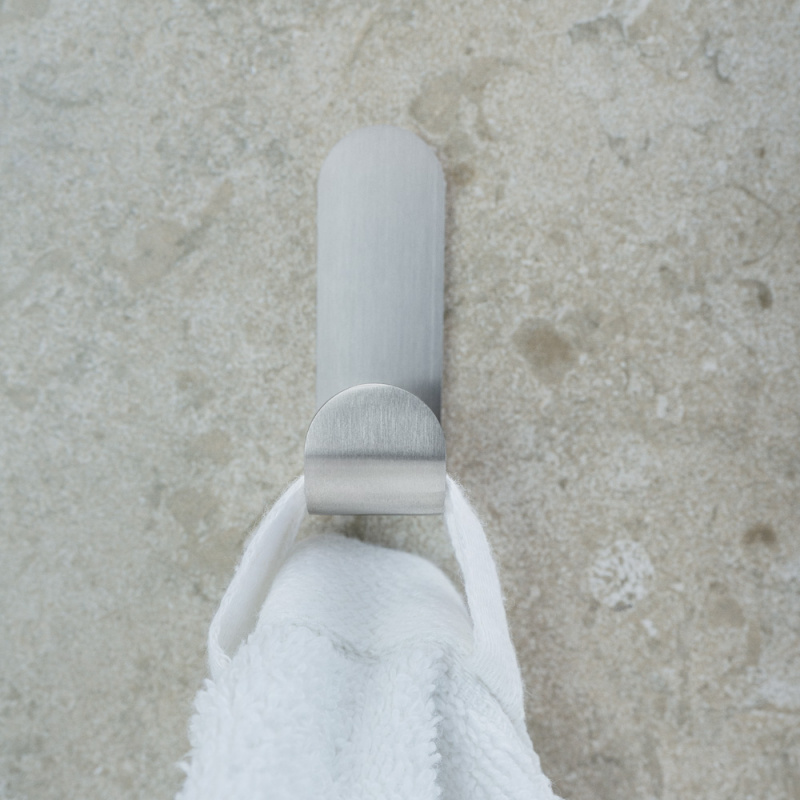 Base - Single hook - Brushed stainless steel