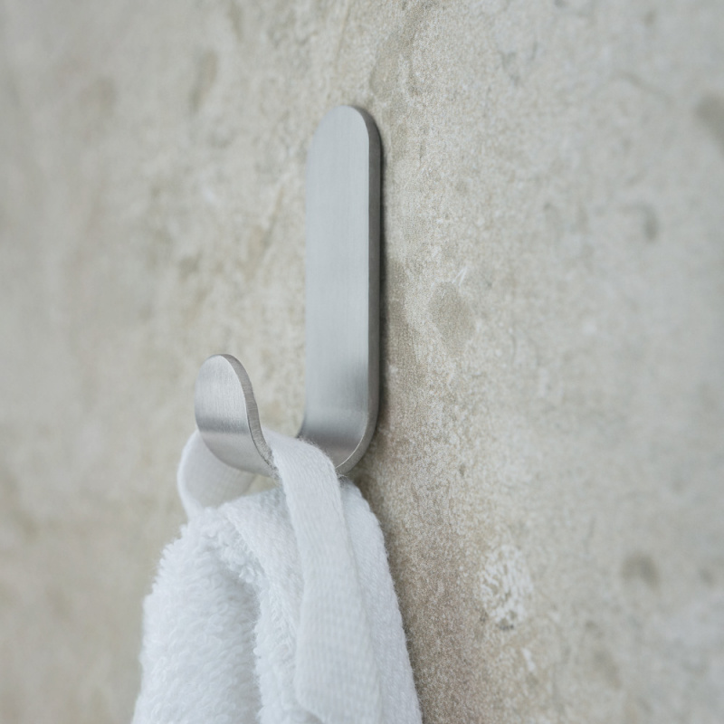 Base - Single hook - Brushed stainless steel