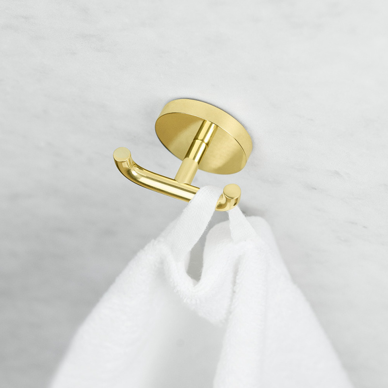 Calm - Double hook - Polished brass
