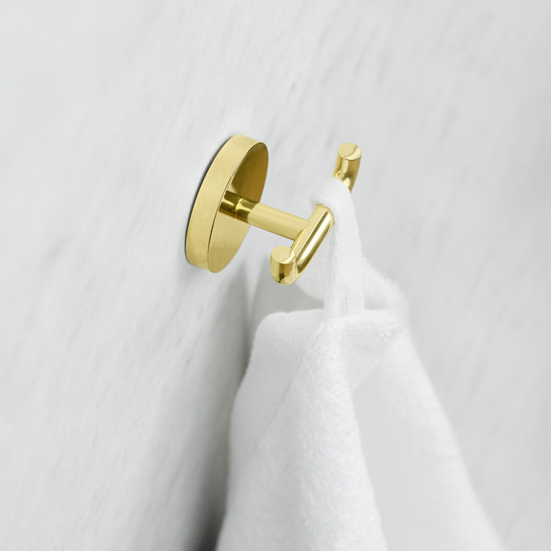 Calm - Double hook - Polished brass