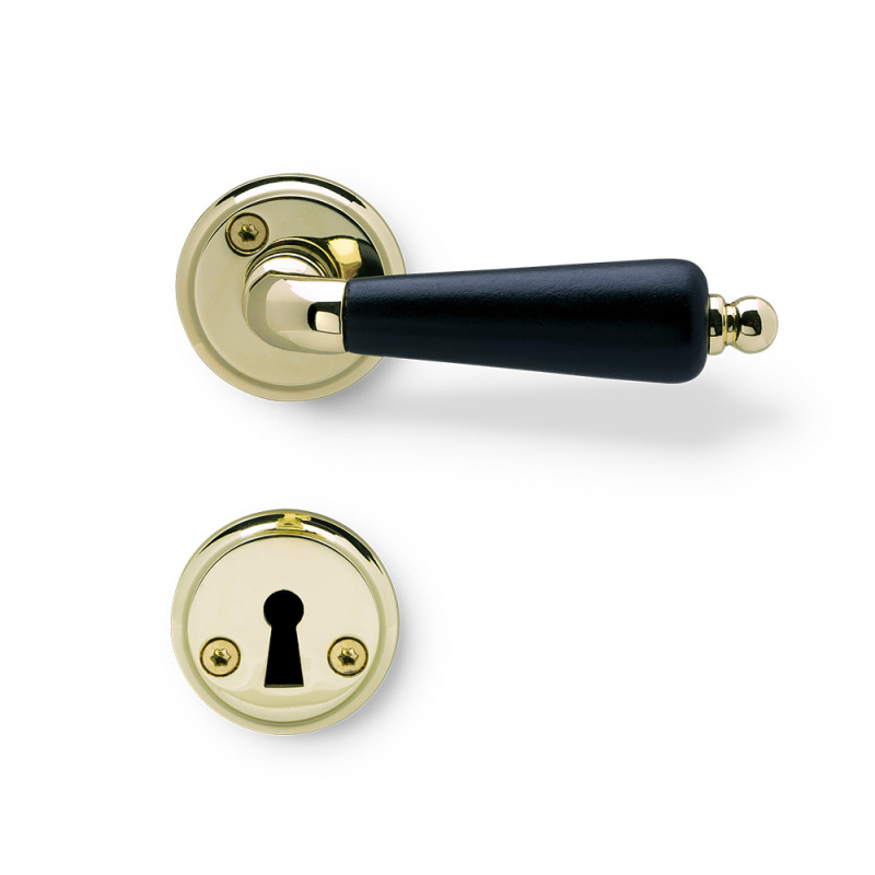 Door Handle Balder - Brass/black
