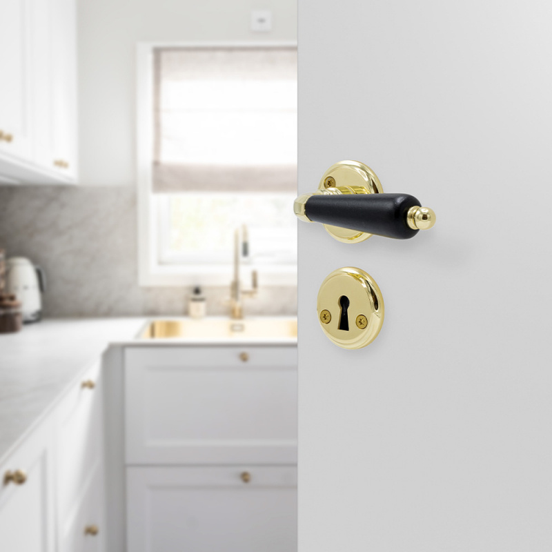 Door Handle Balder - Brass/black