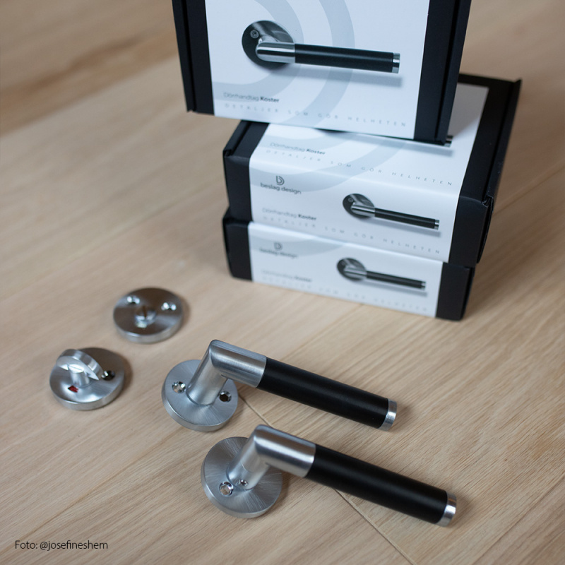 Door Handle Koster - Brushed Chrome/Black