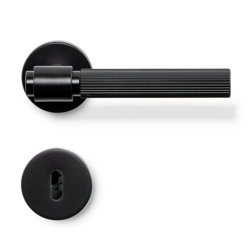  Door handle Helix 200 Stripe - European standard - Matt Black