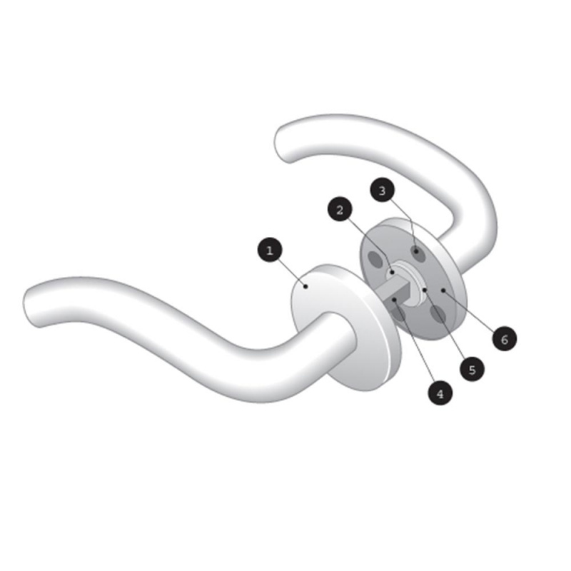 Door handle Futura 04 - 6119 - Stainless Steel