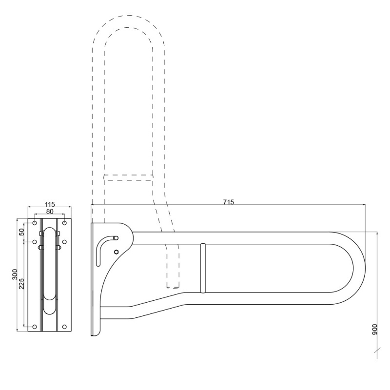 Armrest for toilet 40134 - Stainless Steel