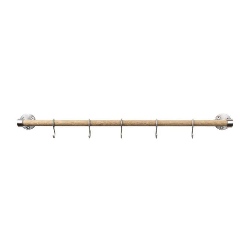 Kitchen rail Aveny - 600mm - Complete - Oak/Brushed stainless steel