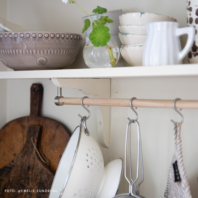 Kitchen rail Aveny - 600mm - Complete - Oak/Brushed stainless steel