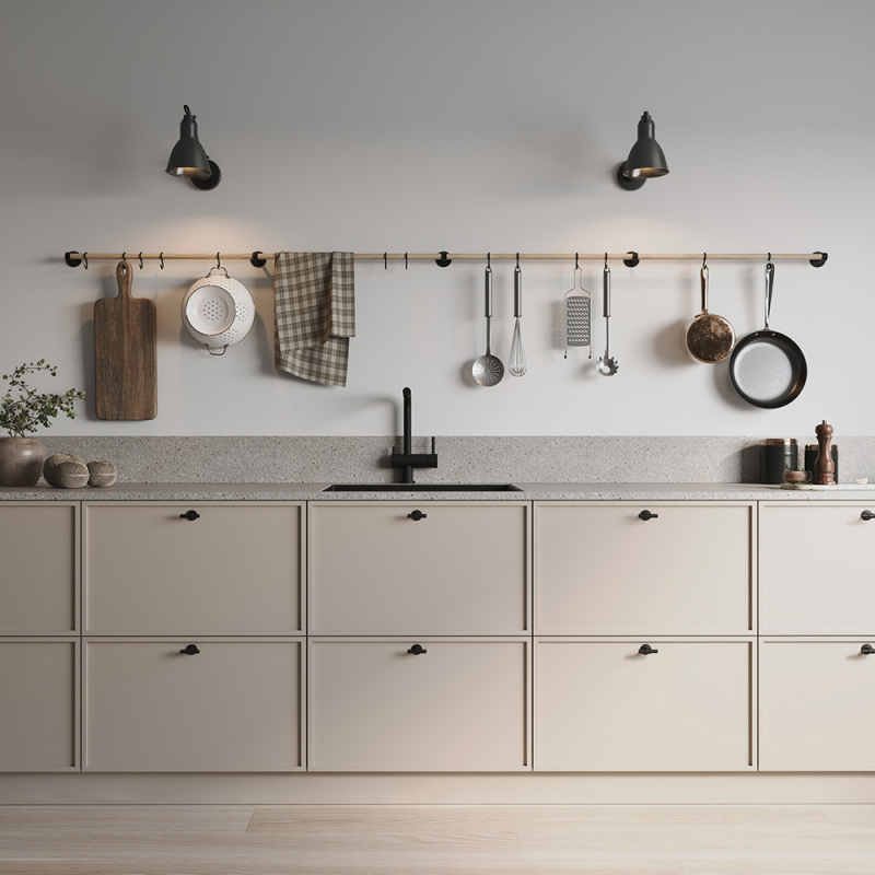 Extension rod Aveny - 600mm - Oak/Matt black