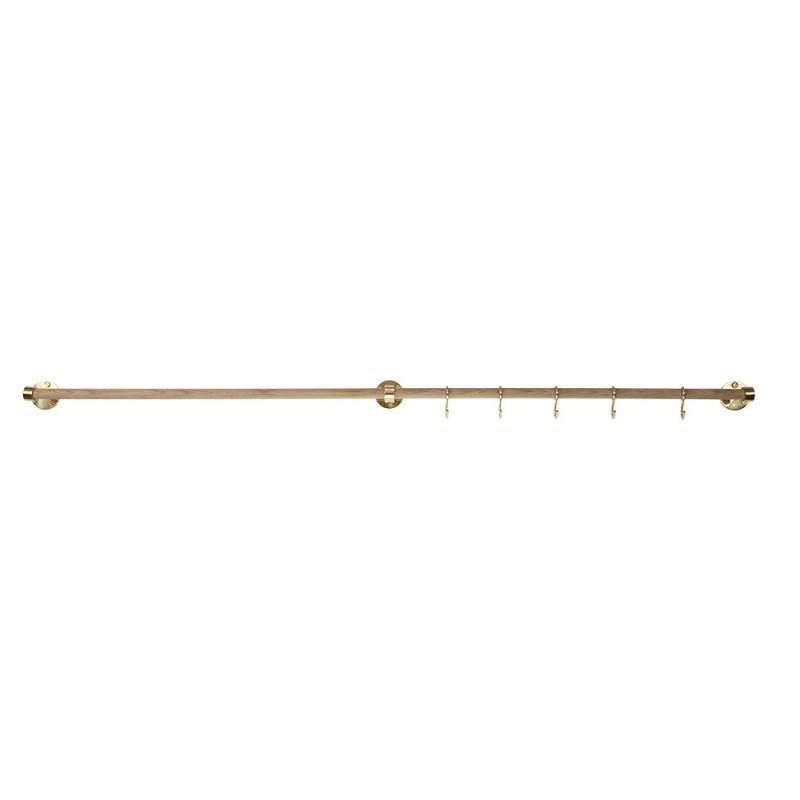 Extension rod Aveny - 600mm - Oak/Polished Untreated Brass