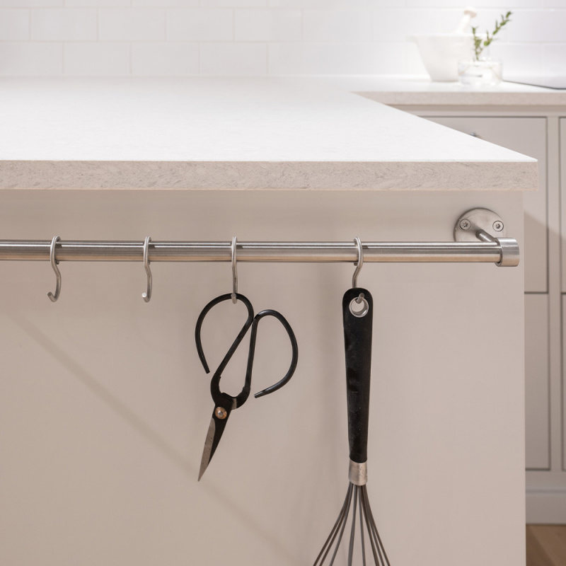 Kitchen rail Aveny - 600mm - Complete - Brushed stainless
